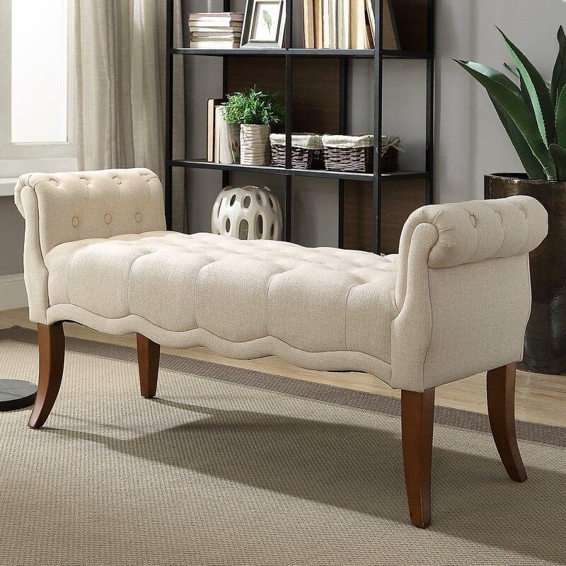 Modern Upholstered Tufted Button Bench