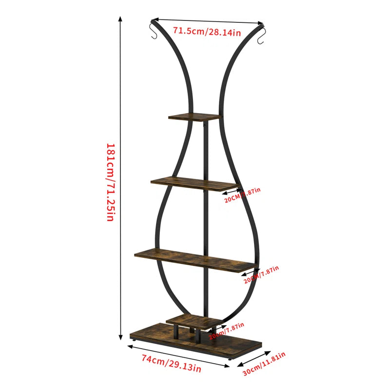 5 Tier Plant Stand Vase-Shape Indoor Patio Plant Display Shelf
