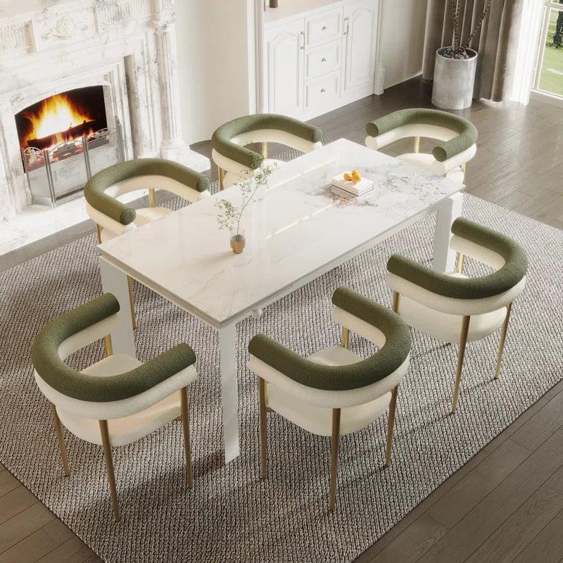 Artyfer Rectangular Expandable Sintered Stone 9 Piece Dining Set