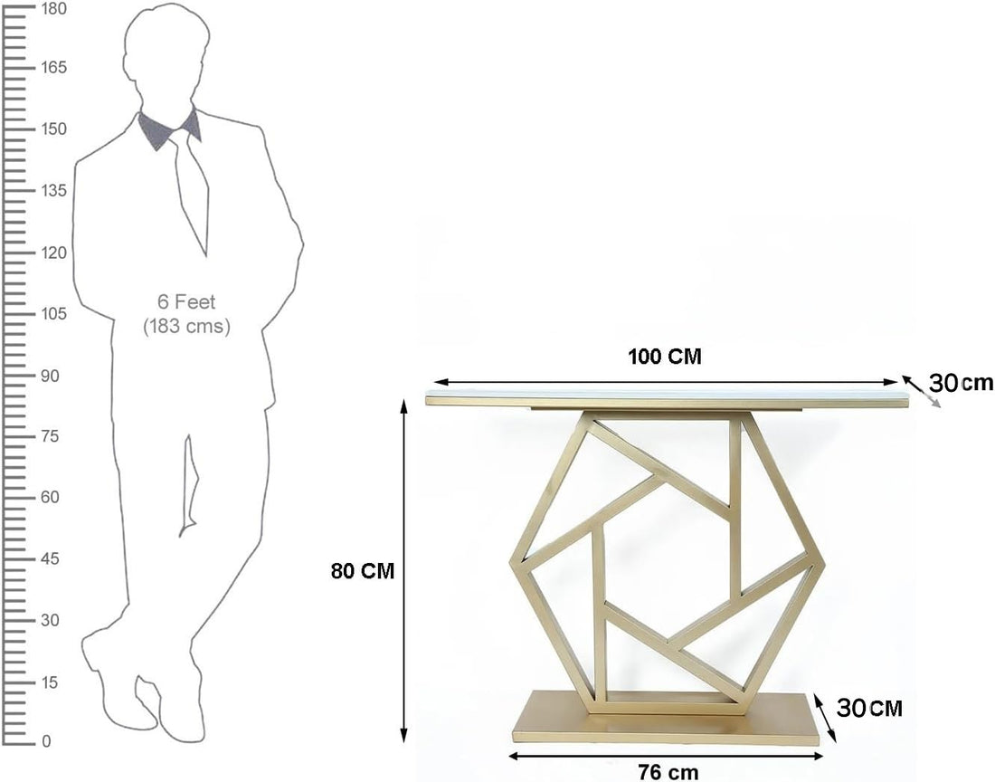 Contemporary Iron Console with Stylish Geometric Form