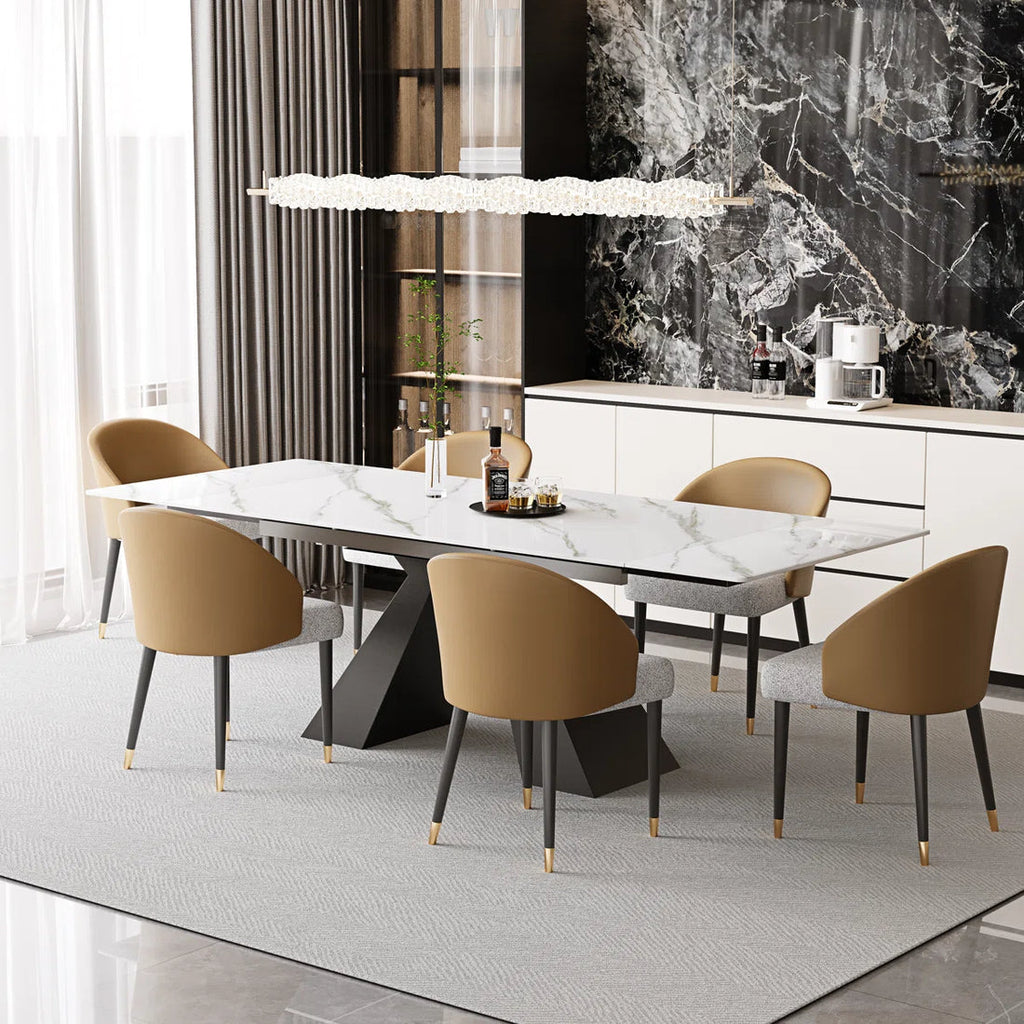 Artyfer Extendable Dining Table Set With Rectangular Sintered Stone Top