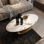 Marble Top Centre Coffee Table in Golden PVD Coating
