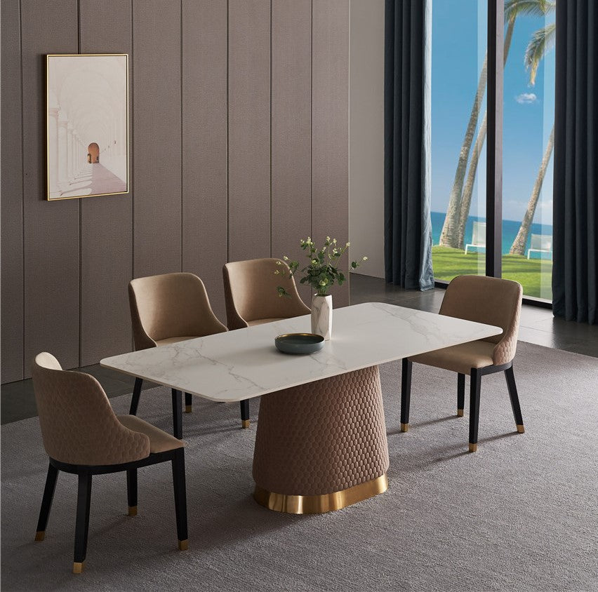 The Plush Metal Dining Table With Chairs