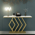 Modern Iron Console Table with Artful Symmetry