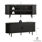 Jalonda Modern Wood TV Stand with Storage and Shelves to Fit up to 80" TVs