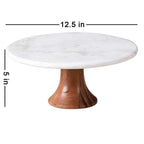 Marble & Wood Cake Stand