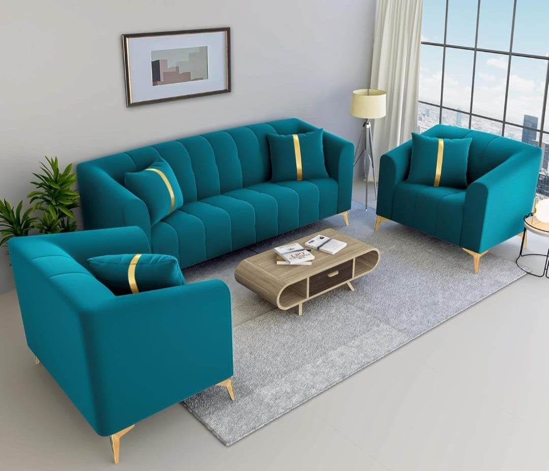 Artyfer 5 Seater Sofa Set 3+1+1 Washable Velvet Fabric