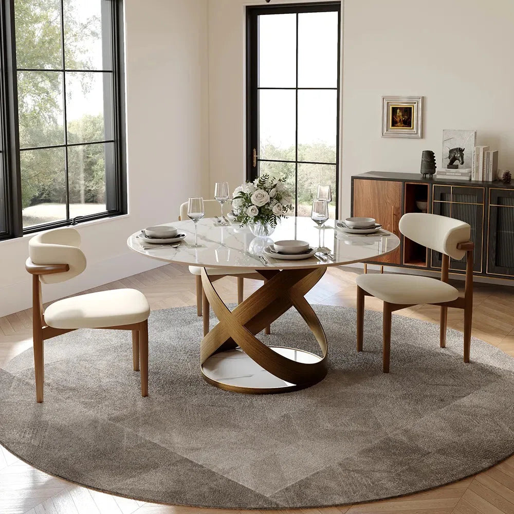 Artyfer Round Dining Table Sets, Sintered Stone Tabletop