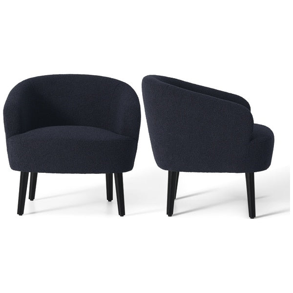 Artyfer Upholstered Faux Shearling Barrel Chair - (Set of 2)