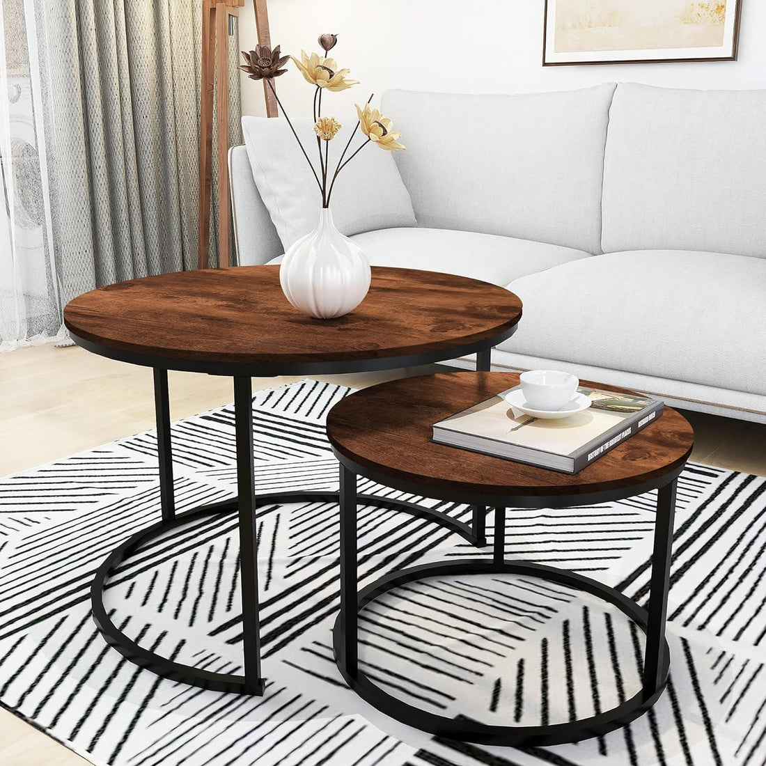 Round Nesting Coffee Table Modern