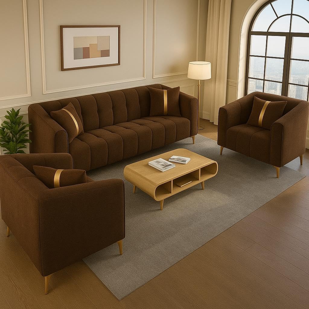 Artyfer 5 Seater Sofa Set 3+1+1 Washable Velvet Fabric