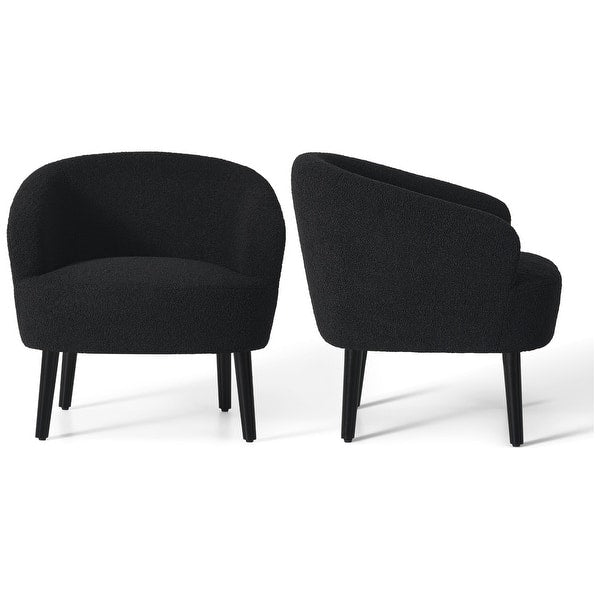 Artyfer Upholstered Faux Shearling Barrel Chair - (Set of 2)