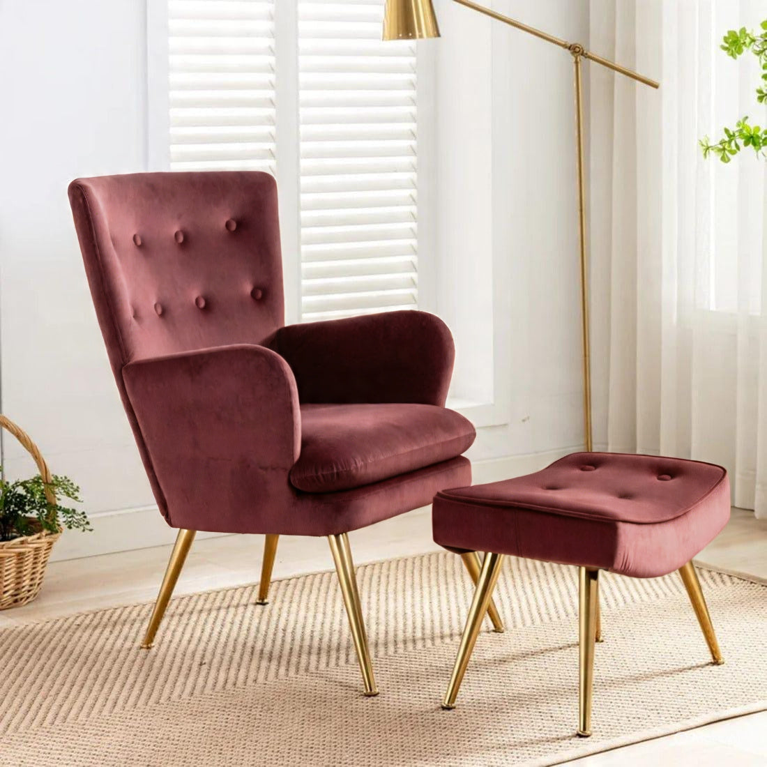 Artyfer wilbar accent chair with ottoman