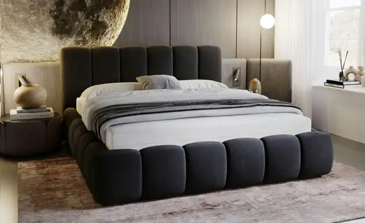 Upholstered bed with storage space Cloud