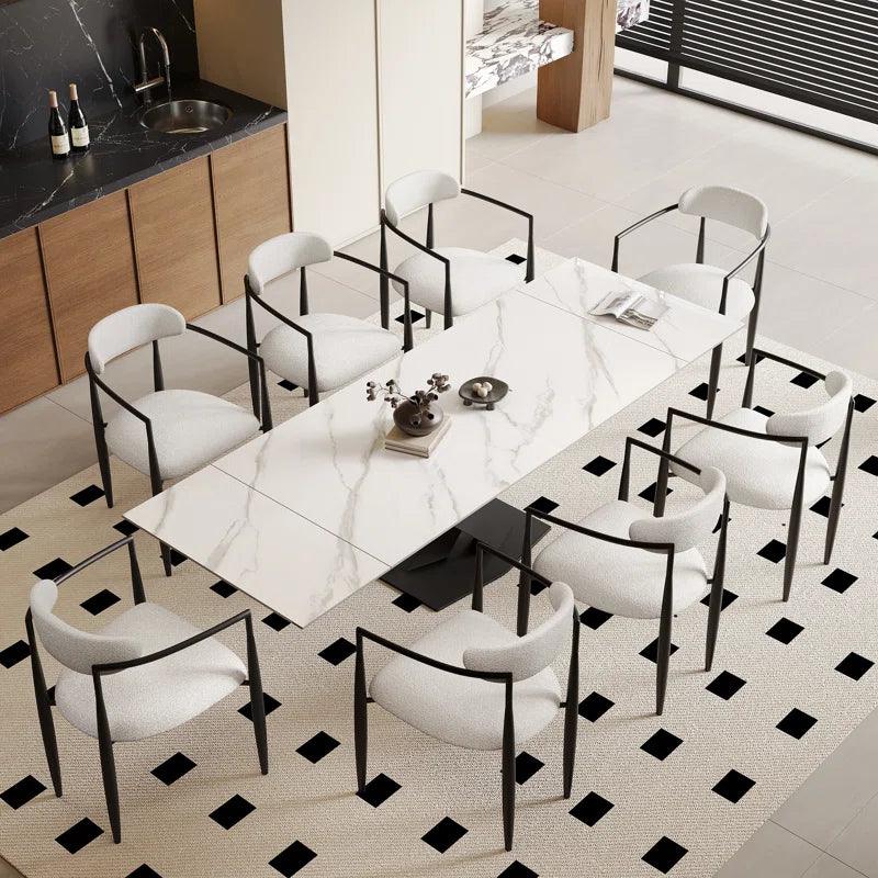 Artyfer Extendable Sintered Stone Dining Table with 8 Chairs