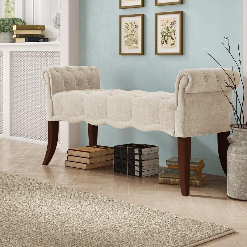 Modern Upholstered Tufted Button Bench