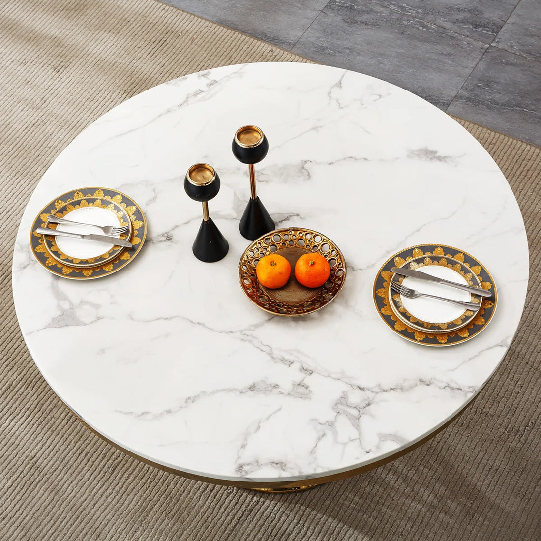 Artyfer Round Marble Dining Table set