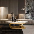 Marble Top Centre Coffee Table in Golden PVD Coating