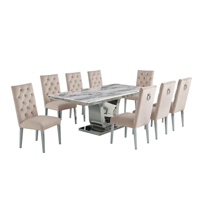 Artyfer Marble Top Pedestal Dining Set