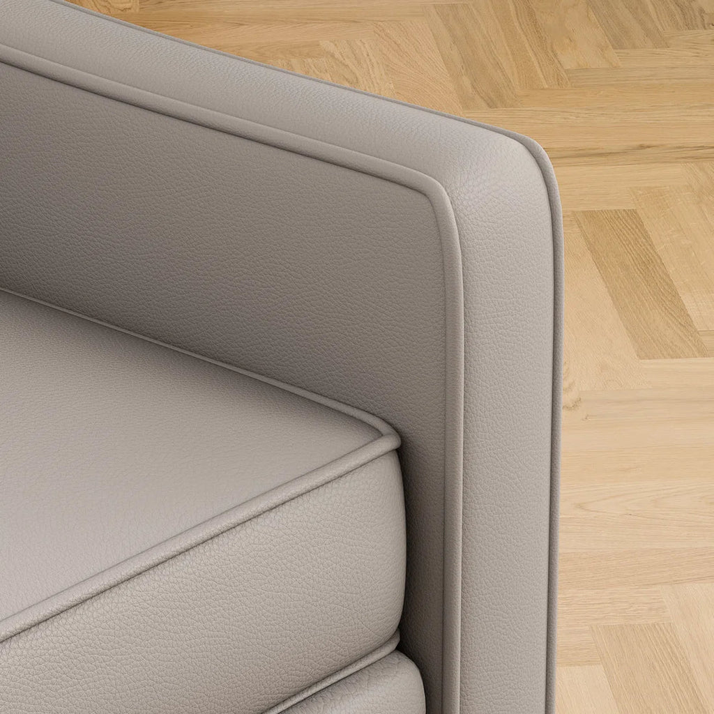 Artyfer Faux Leather Sofa with Curved Arms