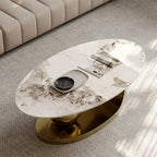 Marble Top Centre Coffee Table in Golden PVD Coating