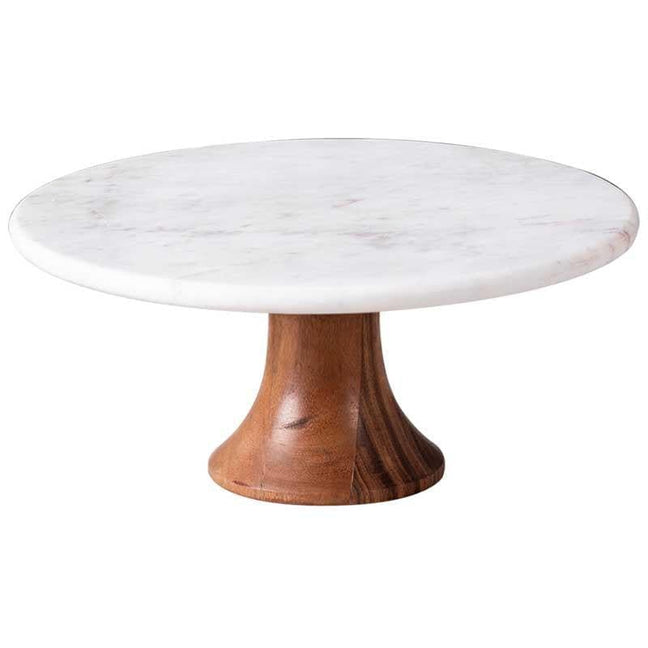 Marble & Wood Cake Stand