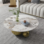 Gold Round Centre Coffee Table Design with 3 Steel Balls