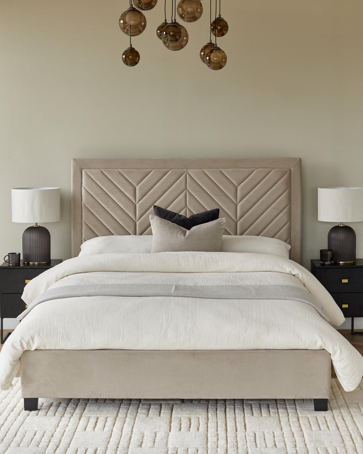 Artyfer Champagne Velvet Super King Size Ottoman Storage Bed