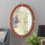 Oval Rope Mirror for Bathroom | Lightweight & Durable Mirror for Wash Basin | Large Decorative Mirror for Bathroom Walls