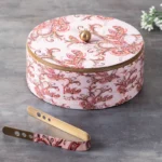 Chapatti Box with Pink Enamel – Wooden Roti Box | Handmade Casserole to Keep Roti Hot | Enhance the Smell of Rotis - Image 2