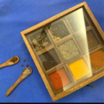 Wooden Spice Box – 9 Containers Spice Box with Wooden Spoon