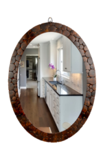 Handmade Oval Wooden Mirror for Wall