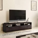Wooden TV Unit for Living Room by Artyfer | Free Standing TV Unit in Mahogany Finish | Wooden TV Unit with storage Solution