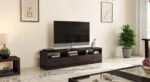 Wooden TV Unit for Living Room by Artyfer | Free Standing TV Unit in Mahogany Finish | Wooden TV Unit with storage Solution