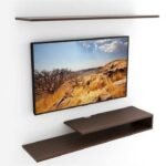 Wood Wall Mounted TV Unit by Artyfer | Engineered TV Unit in Wenge Finish | Modern TV Unit for Living Room
