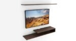 Wood Wall Mounted TV Unit by Artyfer | Engineered TV Unit in Wenge Finish | Modern TV Unit for Living Room