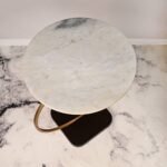 Side Table Classic Design for Luxury Look | Large Ring Shape Golden Side Table for Living Room | White Marble Top End Table for Drawing Room & Bedroom Bed Side Table - Image 2