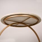 Side Table Classic Design for Luxury Look | Large Ring Shape Golden Side Table for Living Room | White Marble Top End Table for Drawing Room & Bedroom Bed Side Table - Image 3