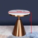 Gold Accent Side Table for Living Room Decor | Accent Sofa Side Table for Sitting Room | White Marble Top End Table in Brass Finish Stainless Steel Frame | Luxury Furniture for Home Decor - Image 2