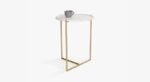 Side Table for Living Room by Artyfer | Art Stone Side Table In White Marble Finish | Round Design and Light Weight