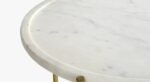 Side Table for Living Room by Artyfer | Art Stone Side Table In White Marble Finish | Round Design and Light Weight - Image 2