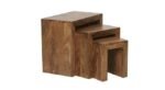 Wood Side Table for Living Room Decor | Handmade 3 in 1 Wooden Stools | Sofa Side Table for Sitting Room | Modern Furniture for Home Decor - Image 2