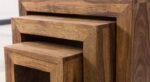 Wood Side Table for Living Room Decor | Handmade 3 in 1 Wooden Stools | Sofa Side Table for Sitting Room | Modern Furniture for Home Decor - Image 3