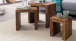 Wood Side Table for Living Room Decor | Handmade 3 in 1 Wooden Stools | Sofa Side Table for Sitting Room | Modern Furniture for Home Decor