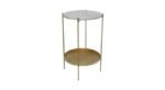 Side Table Design In Metal by Artyfer | Epl Gold With Marble Finish | Side Table Design for Living Room - Image 3