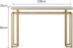 Stone Marble Top Console Table Design by Artyfer | White Marble Top Console Table for Living Room | Gold Finish Furniture Table Console Cellarette - Image 3