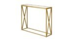 Metal Console Table by Artyfer | Console Table In Golden Finish | Console Table with White Marble Top and Light Weight