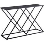 Black Console Table by Artyfer | Black Table for Living Room Decor | Long Hallway Console Table in Stainless Steel | Modern Furniture Piece for Drawing Room