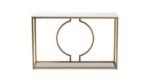 Console Table in Metal Legs by Artyfer | Console Table in Powder Coating Finish | Gold Metal Frame and White Marble Top