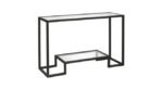 Glass Top Console Table by Artyfer |  Metal Console Table In Black Finish | Rectangular Transparent Glass Top